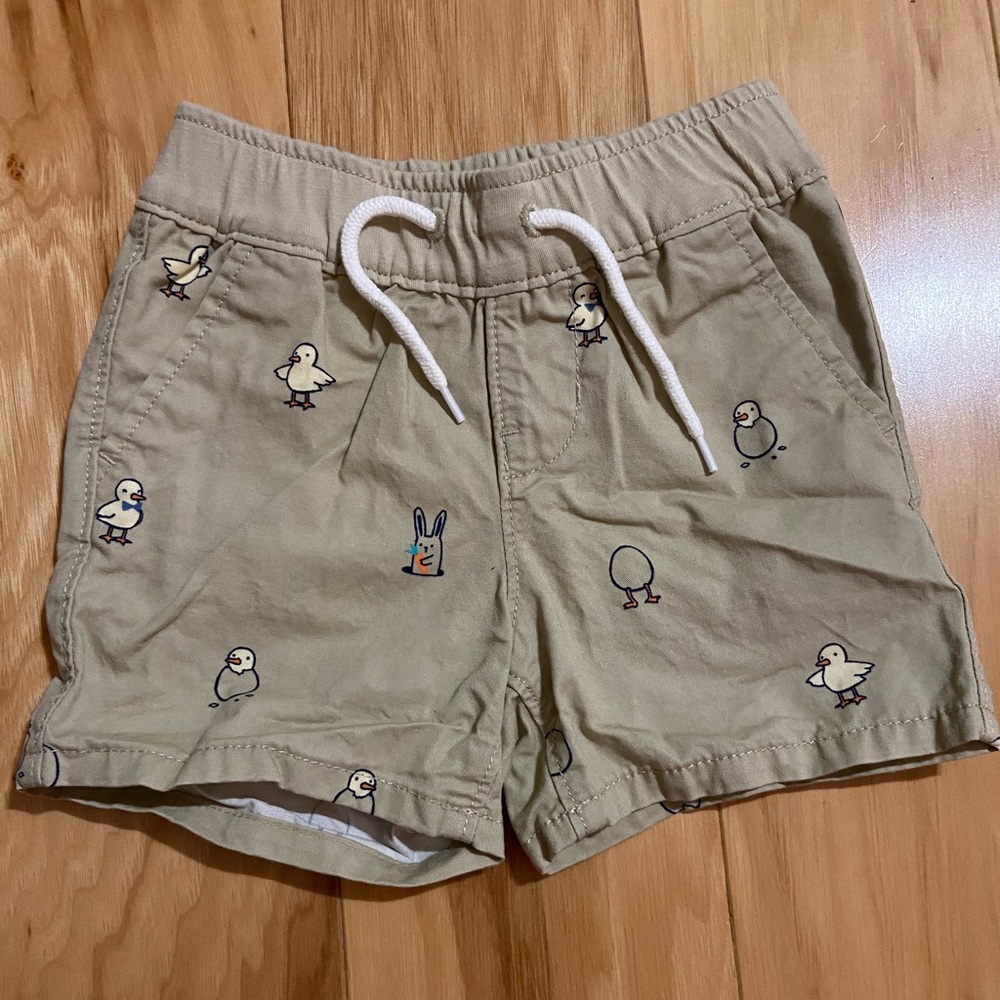Easter bunny egg chick khaki shorts